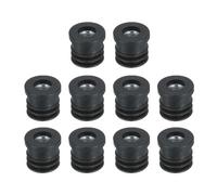 sourcing map Lot de 10 inserts pour tubes ronds avec filetage M6, pour tubes ronds de 16 mm de diamètre extérieur, bouchons ronds en plastique noir pour roulettes de chaise, bouchons de pieds de