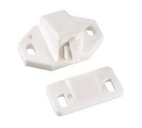 sourcing map Lot de 10 loquets de porte de placard avec rouleau ABS Blanc