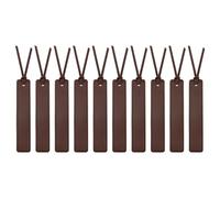 sourcing map Lot de 10 marque-pages classiques cousus avec corde en cuir pour les amateurs de livres, lecteurs, écrivains, accessoires pour hommes, femmes, enseignants, marron foncé