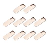 sourcing map Lot de 10 mini boîtes vides en métal avec couvercles coulissants, 6,1 x 3,3 x 1 cm, rectangulaires pour baume à lèvres, parfum solide, petits articles, or rose