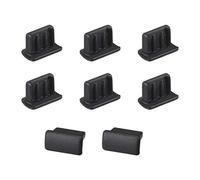 sourcing map Lot de 10 Mini Bouchons Anti-poussière en Silicone USB Noir