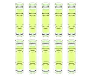 sourcing map Lot de 10 mini niveaux à bulle cylindriques de 9,5 x 40 mm pour nivellement de caméra trépied, télescope, atelier, plateau tournant, cadre photo, vert
