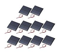 sourcing map Lot de 10 mini panneaux solaires 2 V 0,32 W 160 mA - Petit panneau solaire polycristallin avec câble pour bricolage de jouets électriques
