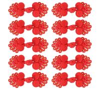 sourcing map Lot de 10 paires de boutons chinois en forme de grenouille avec perles pour couture, manteaux, manteaux, pulls, costumes de mariée, 2,5 x 6,9 cm