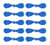 sourcing map Lot de 10 paires de boutons chinois en forme de grenouille bleu lac pour couture, manteaux, capes, pulls, costumes de mariée, 7,6 x 1,8 cm