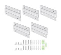 sourcing map Lot de 10 paires de crochets à taquet français pour photos, 10,2 cm en aluminium robuste en forme de Z, kit de fixation murale emboîtable pour accrocher un miroir et une étagère