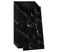 sourcing map Lot de 10 panneaux muraux à décoller et à coller - 60 x 30 cm - Toucher peau (couverture de 1,8 m²) - Carreaux de marbre adhésifs - Noir tonnerre