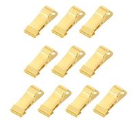 sourcing map Lot de 10 pinces crocodiles en métal de 3,3 x 1,3 cm - Mini pinces crocodiles à suspendre avec mâchoire lisse pour le travail, les photos, les vêtements, les travaux manuels, doré