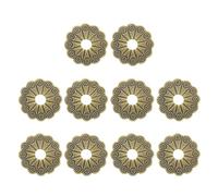 sourcing map Lot de 10 plaques arrière en laiton pour boutons d'armoire, 2,4 cm, en forme de feuille de lotus, rondelles de décoration de meubles classiques pour armoire, tiroir, placard, portes (ton