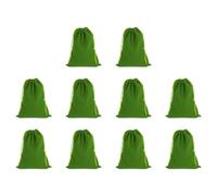 sourcing map Lot de 10 pochettes floquées en tissu avec cordon de serrage - 17 x 23 cm - Sacs cadeaux pour fête de mariage, bonbons, bijoux, emballage, rangement, vert