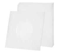 sourcing map Lot de 10 pochettes intérieures en papier kraft antistatique, 110 g/m², trou central avec doublure en polyester pour disques vinyles LP (blanc)