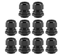 sourcing map Lot de 10 presse-étoupes M24 x 1,5 - Trou de fil de 12 à 15 mm - Étanches - En nylon - Réglables - Avec rondelle - Noirs