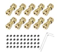 sourcing map Lot de 10 raccords d'arbre en laiton de 2 mm à 3 mm avec vis et clé hexagonale - Coupleur d'arbre de moteur flexible pour modèles télécommandés de voiture, avion, roues de moteur