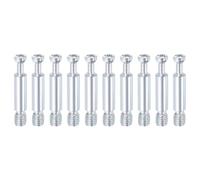 sourcing map Lot de 10 raccords de meubles de 35 mm, boulons filetés, chevilles en métal pour armoire, tiroir et meubles d'armoire, argenté