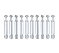 sourcing map Lot de 10 raccords de meubles de 40 mm, boulons filetés, chevilles en métal pour armoire, tiroir et meubles d'armoire, argenté