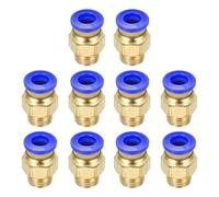 sourcing map Lot de 10 raccords pneumatiques PC6-M10 Push to Connect - Connecteurs pneumatiques pour imprimantes 3D - Tube de 4 x 6 mm - Bleu