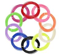 sourcing map Lot de 10 recharges de filament ABS pour imprimante 3D, chaque couleur, 5 m au total, 1,75 mm, pour la plupart des stylos d'impression 3D