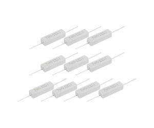 sourcing map Lot de 10 résistances en ciment céramique 0,22 Ohm, puissance 7 W, bobinée horizontale, kit de résistance 5 % pour équipement audio, adaptateurs d'alimentation, diviseur de fréquence