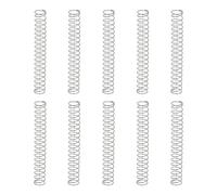 sourcing map Lot de 10 ressorts de compression, 0,5 mm de diamètre x 6 mm de diamètre x 45 mm de long en acier inoxydable 304, ressorts de pression pour stylo à bille, réparation à domicile, argent