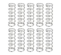 sourcing map Lot de 10 ressorts de compression, 0,6 mm de diamètre x 5 mm de diamètre x 15 mm de long en acier inoxydable 304, ressorts de pression pour stylo à bille, réparation à domicile, argent