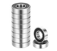 sourcing map Lot de 10 roulements à billes à rainure profonde R8-2RS - Roulements miniatures P5 à double caoutchouc scellé en acier chromé Z3 - Pour machines d'ingénierie, noir