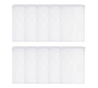 sourcing map Lot de 10 sacs filtrants en maille fine pour aquarium avec fermeture éclair - Réutilisables et polyvalents - 17,8 x 12,7 cm - Blanc - Pour aquarium/étang/charbon actif/anneaux en