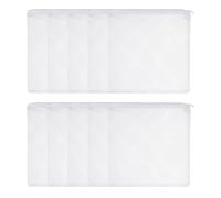 sourcing map Lot de 10 sacs filtrants en maille fine pour aquarium avec fermeture éclair, réutilisables, polyvalents, 10,2 x 10,2 cm, (blanc)