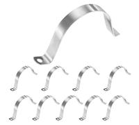 sourcing map Lot de 10 sangles de tuyau de 7,6 cm en acier inoxydable 304 pour fixation de câbles à trou unique (76 mm, argent)