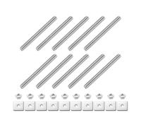 sourcing map Lot de 10 tiges entièrement filetées M3 x 30 mm en acier inoxydable 304 avec écrous et rondelles pour pinces, cintres et boulons en U, argenté