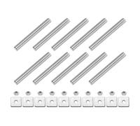 sourcing map Lot de 10 tiges entièrement filetées M5 x 40 mm en acier inoxydable 304 avec écrous et rondelles pour pinces, cintres et boulons en U, argenté