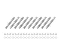 sourcing map Lot de 10 tiges entièrement filetées M8 x 60 mm en acier inoxydable avec écrous et rondelle plate pour pinces, cintres et boulons en U