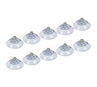 sourcing map Lot de 10 ventouses avec vis de 30 mm de diamètre - Filetage M5 - Pour fenêtre en verre, porte, maison, cuisine, salle de bain - PVC transparent