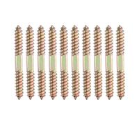 sourcing map Lot de 10 vis à double extrémité, M8 x 70 mm, boulons de suspension en acier au carbone, vis autotaraudeuses à bois pour meubles en bois, couleur zinc