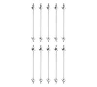 sourcing map Lot de 10 vis à goujon filetées à double extrémité M3 x 120 mm en acier inoxydable 304 avec écrous, rondelles plates carrées et rondelles à ressort pour l'entretien de la maison, argenté