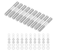 sourcing map Lot de 10 vis à goujons à double extrémité M5 x 35 mm, en acier inoxydable 304 à double filetage avec rondelle d'écrou pour l'entretien de la maison, ancrage structurel, vis de fixation