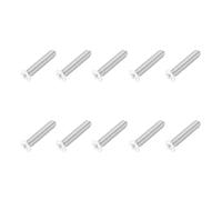 sourcing map Lot de 10 vis à métaux M6 x 30 mm à tête fraisée plate en acier inoxydable 304 à filetage complet Phillips pour connexion de meubles et appareils électriques (blanc)