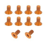 sourcing map Lot de 10 vis à tête bombée M3 x 6 mm en alliage d'aluminium à tête fraisée hexagonale pour accessoires de modélisme, doré