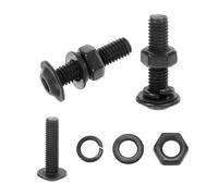 sourcing map Lot de 10 vis à tête bombée M6 x 25 mm en acier inoxydable 304 avec écrous plats et rondelle de verrouillage, noir