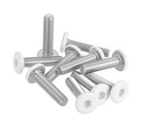 sourcing map Lot de 10 vis à tête cylindrique hexagonale M6-1 x 25 mm, boulons en acier inoxydable 304, filetage complet, vis autotaraudeuses pour meubles appareils électriques, blanc