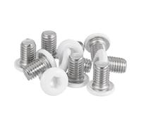 sourcing map Lot de 10 vis à tête cylindrique hexagonale M8-1,25 x 12 mm, boulons en acier inoxydable 304, filetage complet, vis autotaraudeuses pour meubles et appareils électriques, blanc