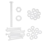sourcing map Lot de 10 vis à tête ronde cruciforme en nylon PA66 M6 x 60 mm avec rondelles plates et écrous hexagonaux pour assemblage de machines à faire soi-même, blanc