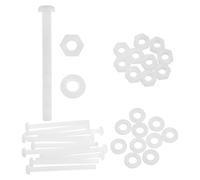 sourcing map Lot de 10 vis à tête ronde cruciforme en nylon PA66 M8 x 100 mm avec rondelles plates et écrous hexagonaux pour assemblage de machines à faire soi-même, blanc