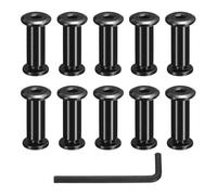 sourcing map Lot de 10 vis de poteau de liaison, boulons M8 x 15 mm femelles 10 x 28 mm à tête hexagonale à tête cylindrique à tête cylindrique Chicago Vis de meubles en acier inoxydable avec clé pour