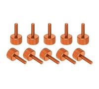 sourcing map Lot de 10 vis moletées M3 x 12 mm en alliage d'aluminium à tête plate moletée pour boîtier d'ordinateur, orange