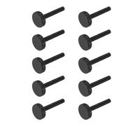 sourcing map Lot de 10 vis moletées M6 x 40 mm, vis moletées à tête plate en acier noir plaqué zinc, boulons à tête moletée, boutons de serrage, fixations filetées