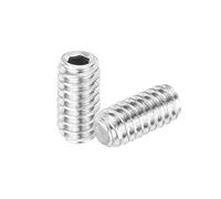 sourcing map Lot de 10 vis sans tête à six pans creux M2 x 4 mm en acier inoxydable 304 pour poignées de porte, réparation de luminaires, argent