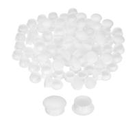 sourcing map Lot de 100 bouchons à trous à vis, 14 mm de diamètre, capuchons en plastique à clipser pour boutons d'étagère de meubles, armoires, placards, blancs