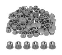 sourcing map Lot de 100 bouchons de trou en nylon et plastique, 10 mm, bouchons de trou ronds pour perceuse et vis de cuisine, gris foncé