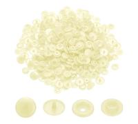 sourcing map Lot de 100 boutons-pression T5 en résine plastique brillant sans couture pour couture de tissus, travaux manuels, vêtements, sacs (blanc laiteux)