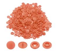 sourcing map Lot de 100 boutons-pression T5 en résine plastique brillant sans couture pour couture de tissus, travaux manuels, vêtements, sacs (rouge corail)